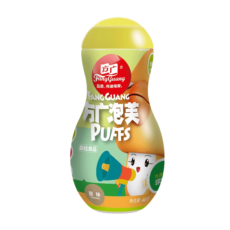 方广 儿童零食 饼干 奶豆 溶豆 膨化 原味泡芙48g/桶装