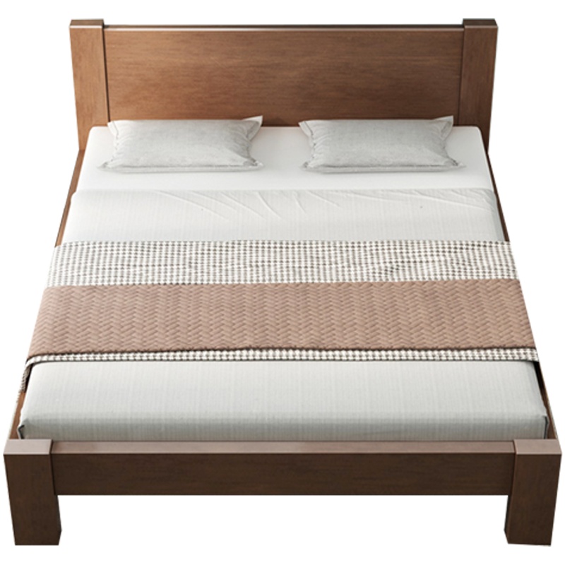 创世人 单人床1.2m家用床经济型橡胶木现代简约现代实木床