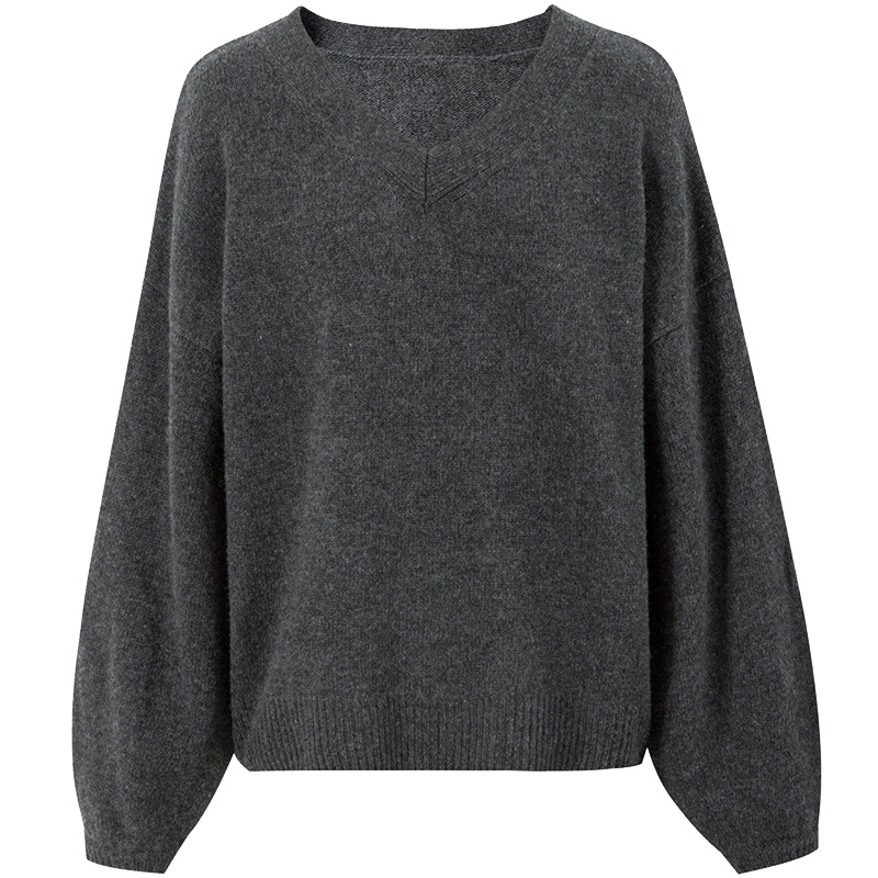 伊芙丽羊毛衫女春装针织衫打底衫慵懒风毛衣女 宽松