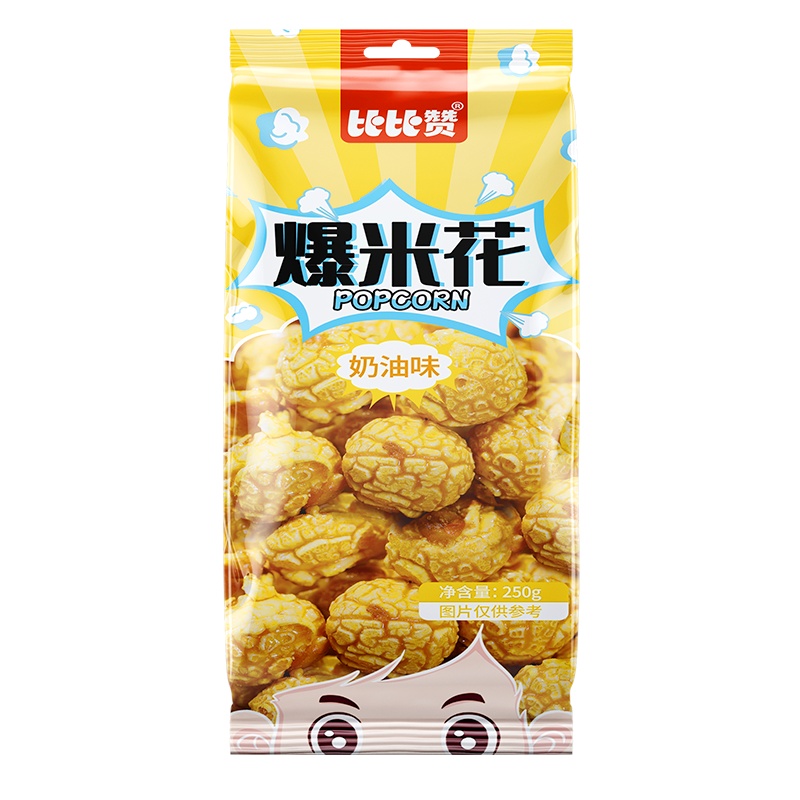 [第三件0元]比比赞爆米花解馋小零食网红小吃休闲食品排行榜推荐老式膨化零食怀旧零食