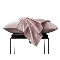 [一对装]曼凝家纺 全棉水洗棉简约纯色长绒棉枕套纯棉欧美简约纯色枕芯套子