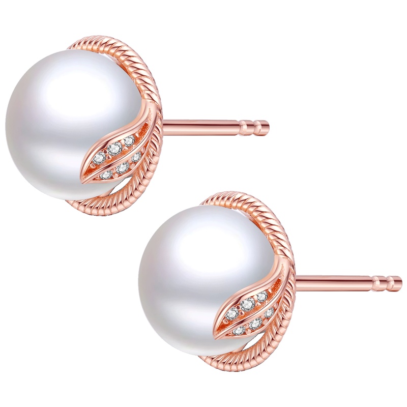 佰色传情纯银高级感耳环女气质网红淡水珍珠耳坠新款潮耳钉