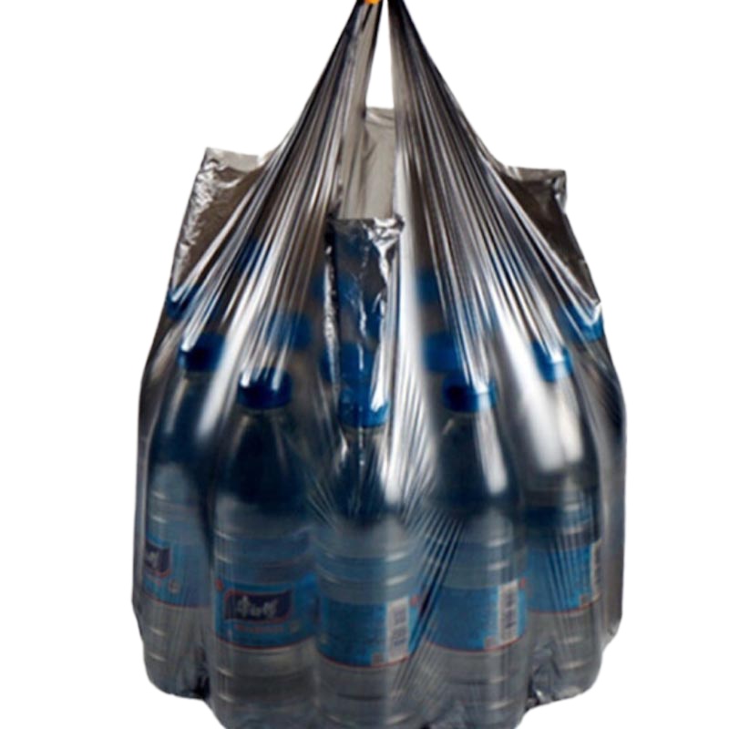 背心手提式垃圾袋 150只装 中大号加厚垃圾袋50*65cm*5卷 黑色 家用办公分类垃圾桶袋