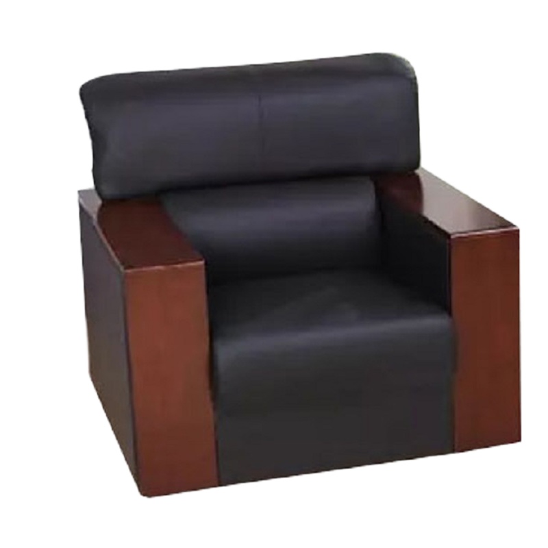 西皮办公沙发现代商务接待会客汽车洽谈单人位牛皮办公室沙发950*850*850