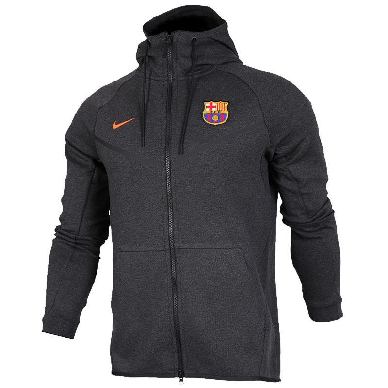 耐克(NIKE)男子巴塞罗那17-18球员训练防风夹克风行者运动保暖连帽外套 常规型AA1929-036