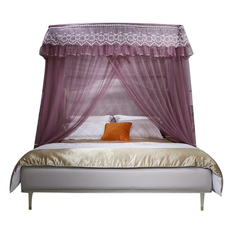 花花公子(PLAYBOY)导轨蚊帐1.8m床家用2米u型轨道公主宫廷落地式方便拆洗免安装支架