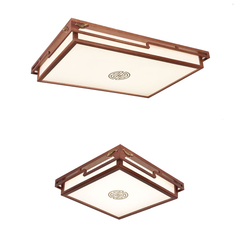 [环森]中式客厅灯实木海棠木中式灯具套餐家用吸顶灯中国风简约led灯卧室灯饰书房大灯年年有鱼15m²-30m²