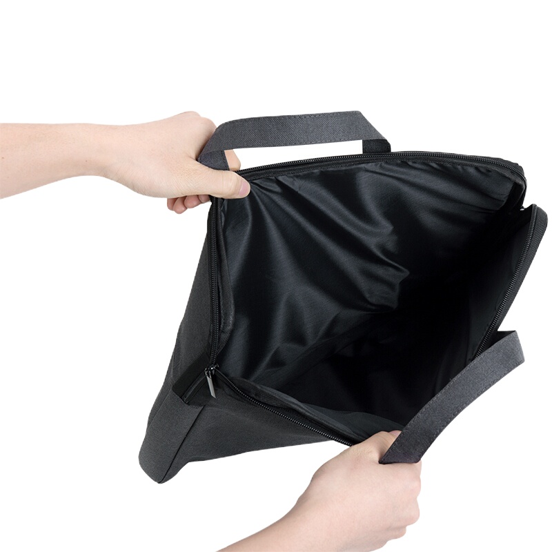 得力 5590 加厚立体办公手提会议包事务包 商务拉链袋电脑公文包 黑