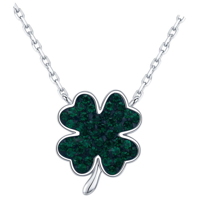 佰色传情(BRIR) S925纯银项链双面佩戴四叶草