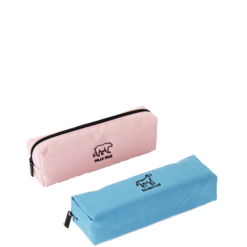 得力 66711简约笔袋 学生文具女男帆布简约文具盒 牢固耐用收纳袋