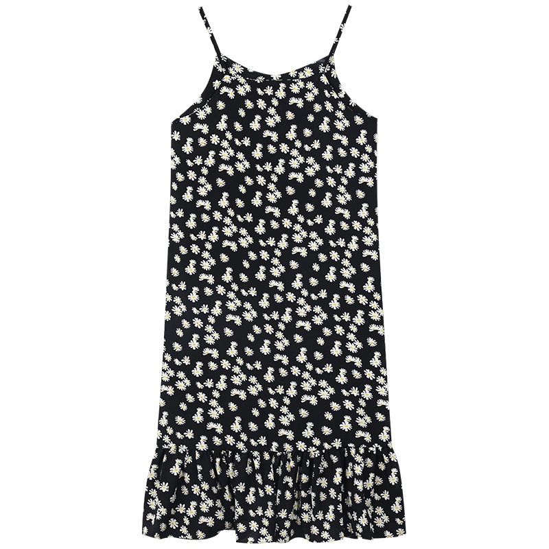 【新款】妖精的口袋小雏菊荷叶边连衣裙女2020夏碎花吊带气质裙子