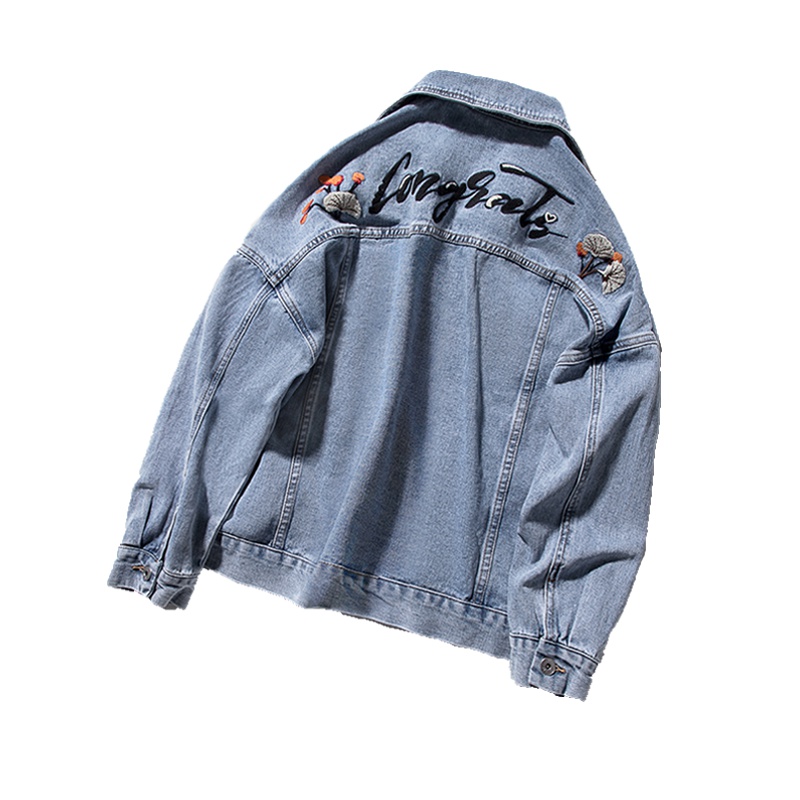 丝柏舍 秋季女装2019韩版字母印花宽松牛仔外套S93T4153A