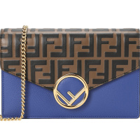 20春夏 FENDI KAN I LOGO FF 链带皮夹单肩包 8BS006