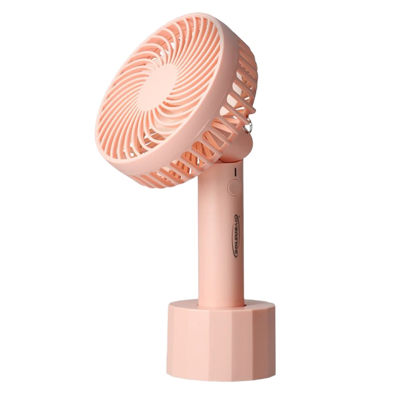 舒乐氏/soleusair优雅静音迷你手持小风扇usb可充电随身便携式电风扇台扇AIR301HF（珊瑚粉）