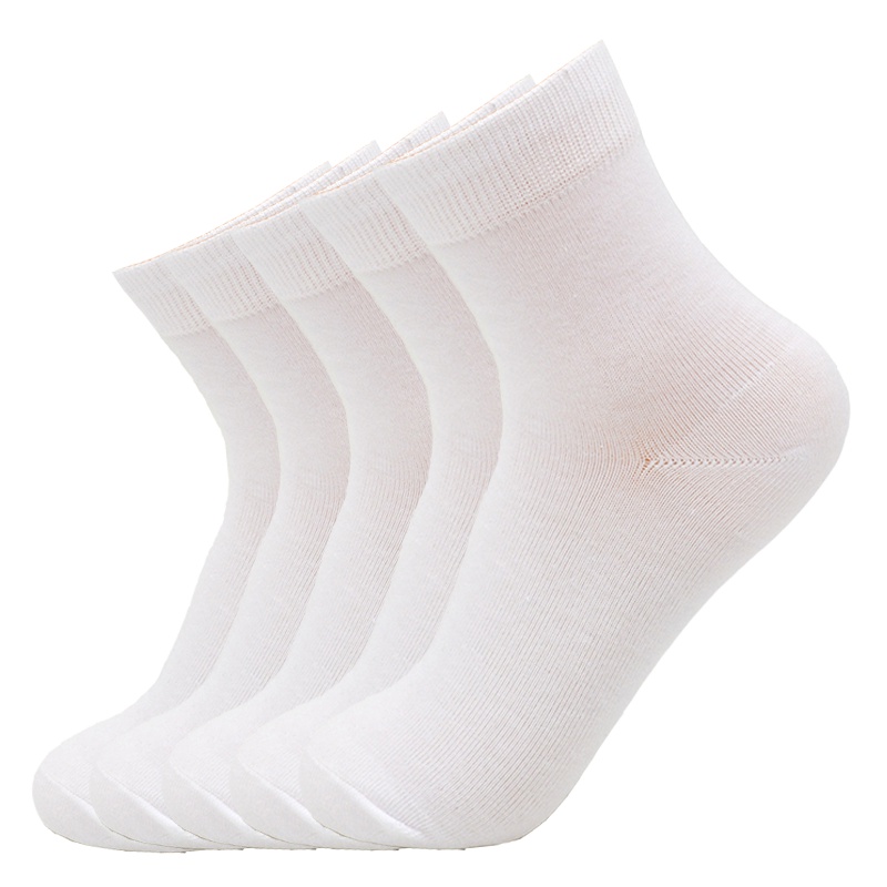 浪莎袜子女春夏秋冬季纯棉新品纯白色黑色中筒休闲吸汗纯色女袜 均码