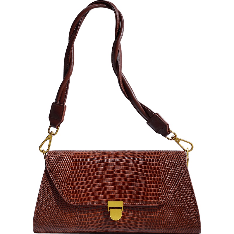 Viney包包2020新款潮真皮女包时尚百搭斜挎包复古单肩链条腋下包