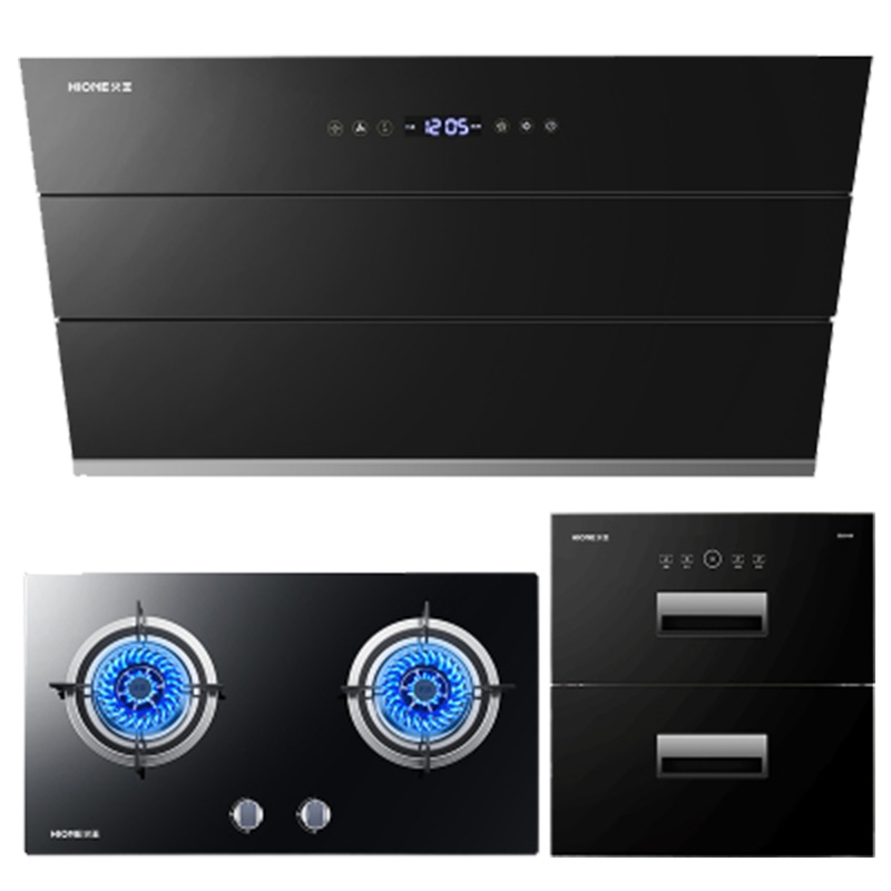 火王(Hione)HZ02+2WA+金刚B烟灶消三件套 大吸力抽油烟机 4.5KW爆炒火力燃气灶 二星深层消毒柜套餐