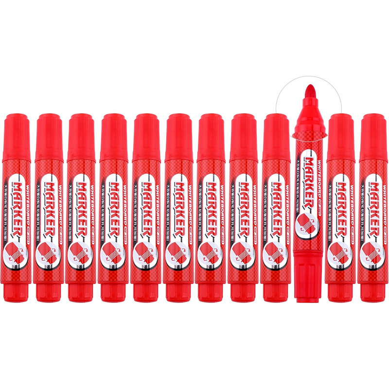 宝克(baoke)MP3901 可加墨大容量白板笔可擦易擦 大字黑色12支装