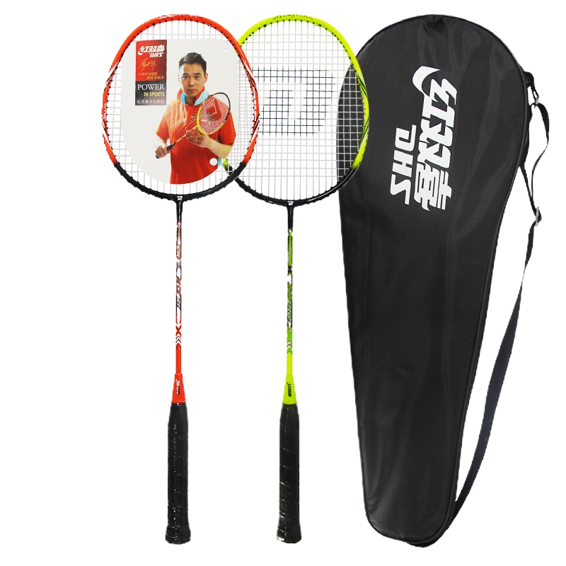 红双喜DHS羽毛球拍对拍套装业余初级控球型碳素羽拍E-EG810已穿线