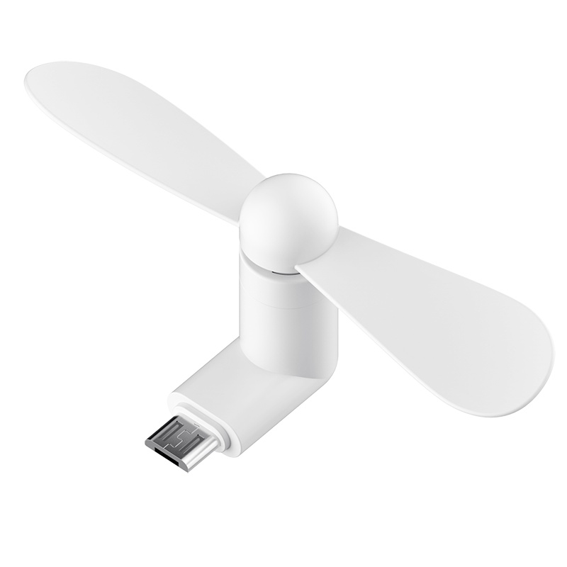 ESCASE[1支装]手机小风扇 迷你风扇创意学生随身静音便携风扇 通用小米10/华为p40等手机安卓白色