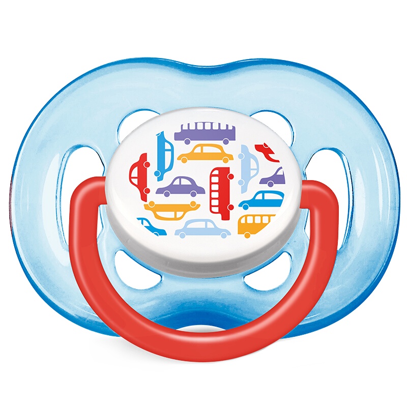飞利浦 AVENT 新安怡时尚安抚奶嘴单个装男宝 SCF172/14 6-9月 9-12月 12-18月 硅胶标准口径