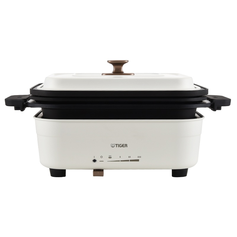 虎牌(tiger)CRL-A30C-W网红多功能料理锅电烤肉机家用煎煮一体电火锅 白色款