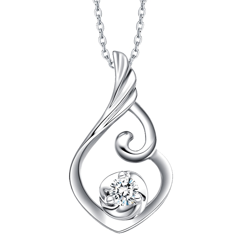 周大福首饰婀娜PT950铂金白金钻石坠A133554