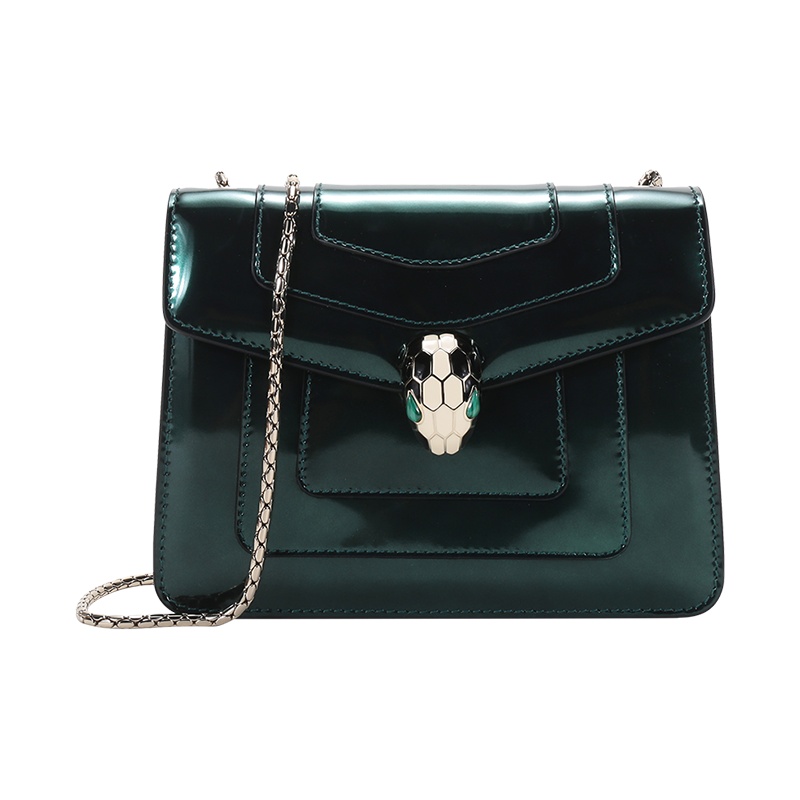 宝格丽 BVLGARI 女士 SERPENTI FOREVER系列金属质感牛皮蛇头扣手提单肩斜挎包链条包283521