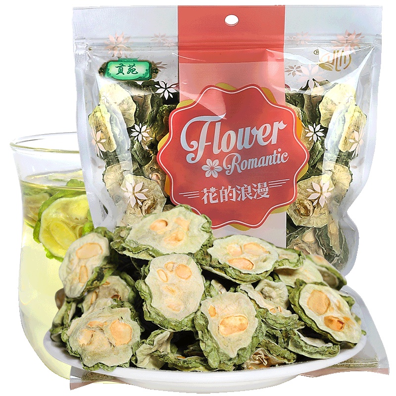 贡苑茶叶花草茶原味苦瓜片苦瓜茶/苦瓜干花茶新鲜160g/袋
