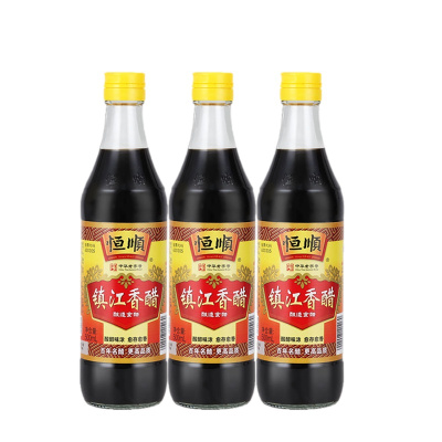 恒顺镇江香醋500ml*3瓶装家用食醋凉拌饺子醋 蘸料炒菜