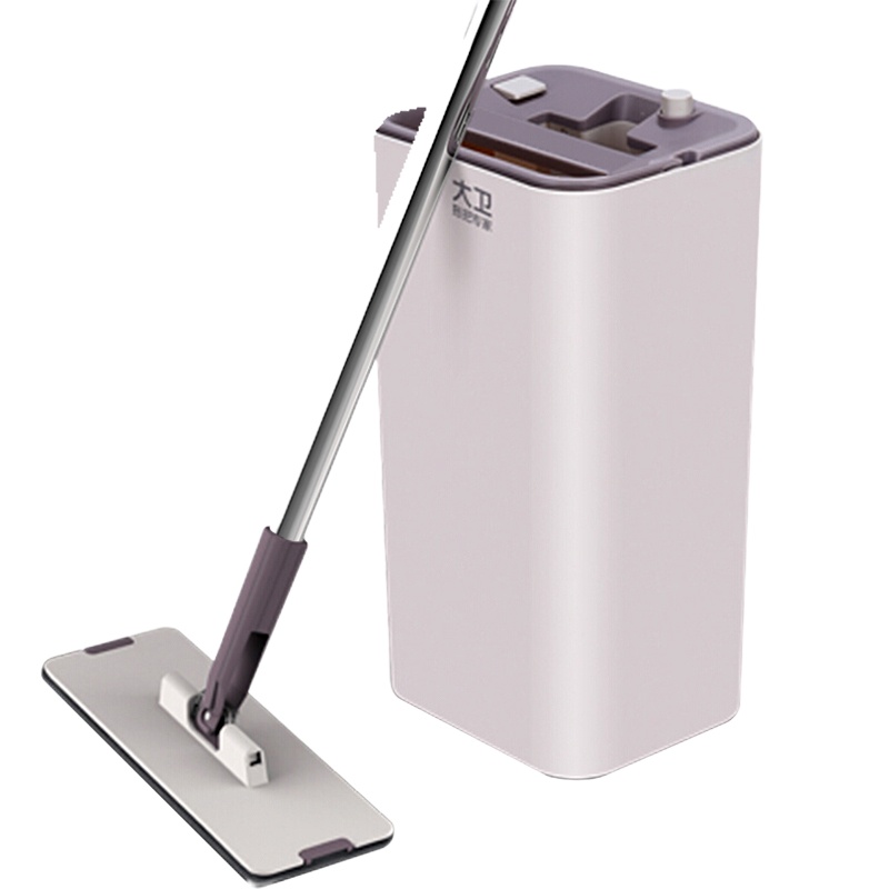 大卫 Z9自刷洗平板拖（标准版）米白色免手洗平板拖把清洁工具墩布干湿两用 单套 平板拖把