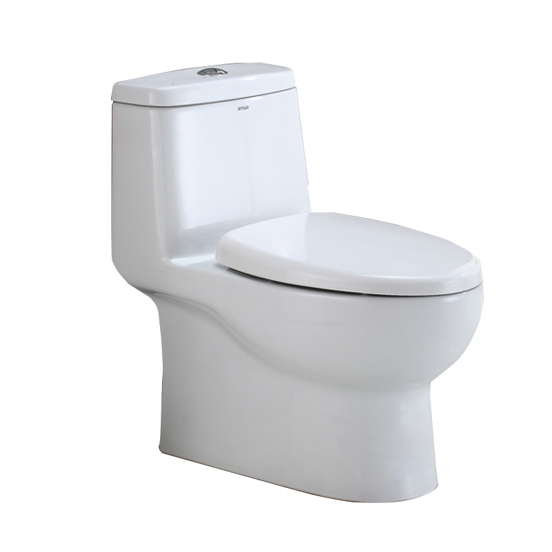 安华马桶家用喷射虹吸式排污缓降盖板静音自洁陶瓷釉面上按两段冲水普通抽水座便器一体坐便器300/400MM aB15002