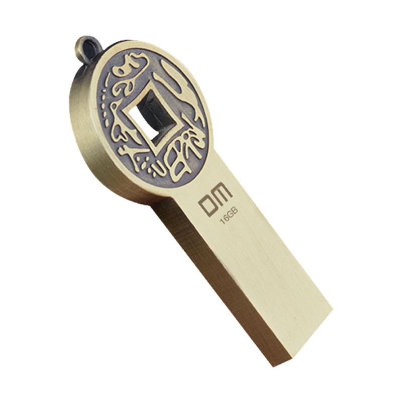 DM 16GB USB2.0 U盘 PD128青铜系列 中国风创意u盘 激光定制金属复古礼物纪念款电脑车载优盘