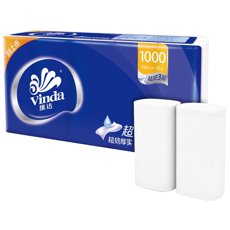 维达卷纸无芯卷纸1kg卫生纸妇婴家用厕所纸巾10卷卷筒纸手纸批发
