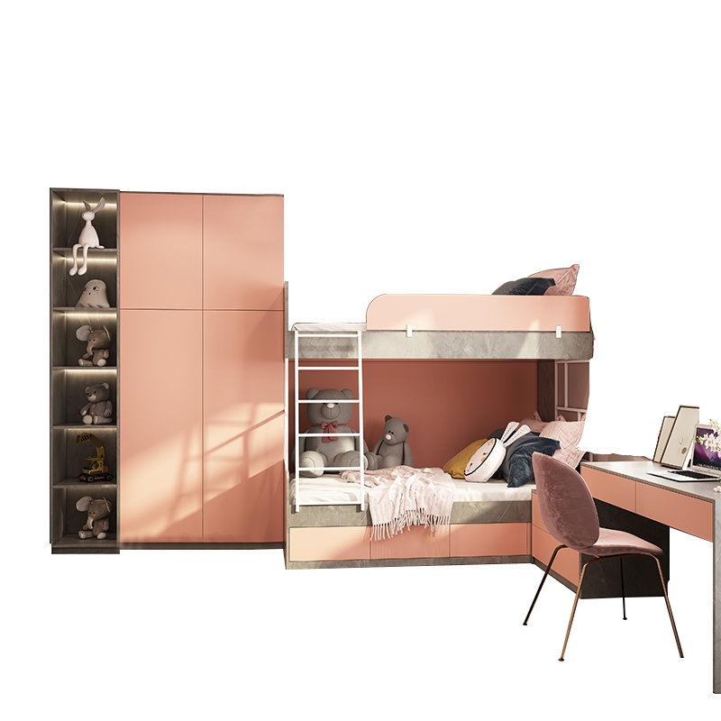 皮阿诺儿童房整体上下床衣柜一体定制多功能飘窗儿童写字台现代简约全屋定制女孩男孩卧室定制预付金