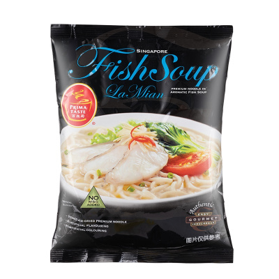 新加坡特产进口百胜厨鱼汤风味面非油炸全麦方便面速食拌面泡面汤面 154.8g