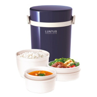 日本asvel超长保温饭盒多层便当盒1人不锈钢上班族便携蓝色保温桶