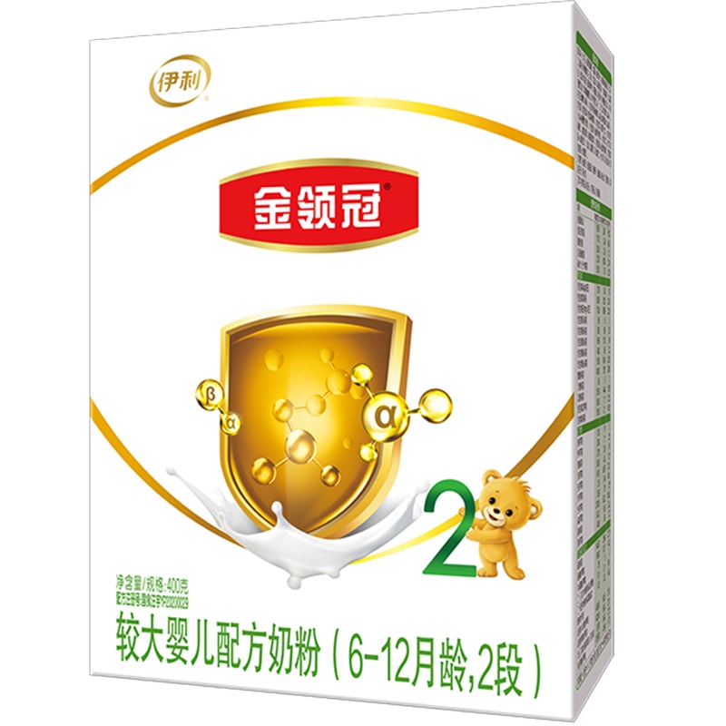 伊利(YILI)金领冠育护较大婴儿配方奶粉 2段(6-12个月适用) 400g盒装(新旧包装随机发货)