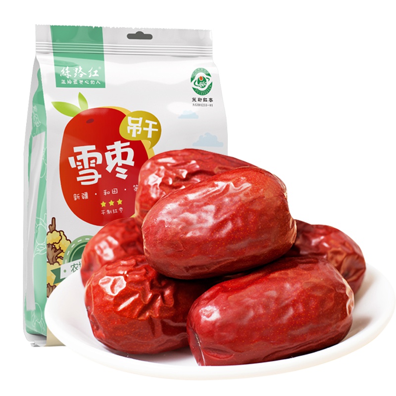 丝路红新疆特产红枣 和田三星雪枣 500g 休闲零食 蜜饯干果