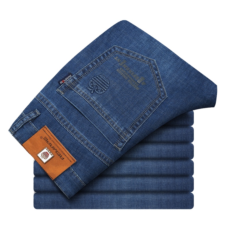 美国苹果 牛仔裤男弹力秋款男士厚款直筒裤子2