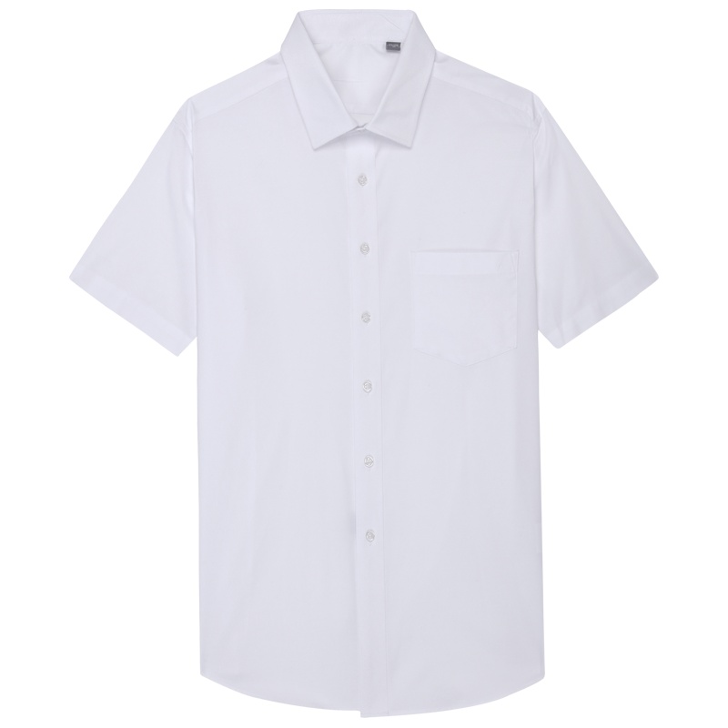 HODO红豆男装 男士正装短袖衬衫 商务休闲纯色斜纹提花正装短袖衬衫男