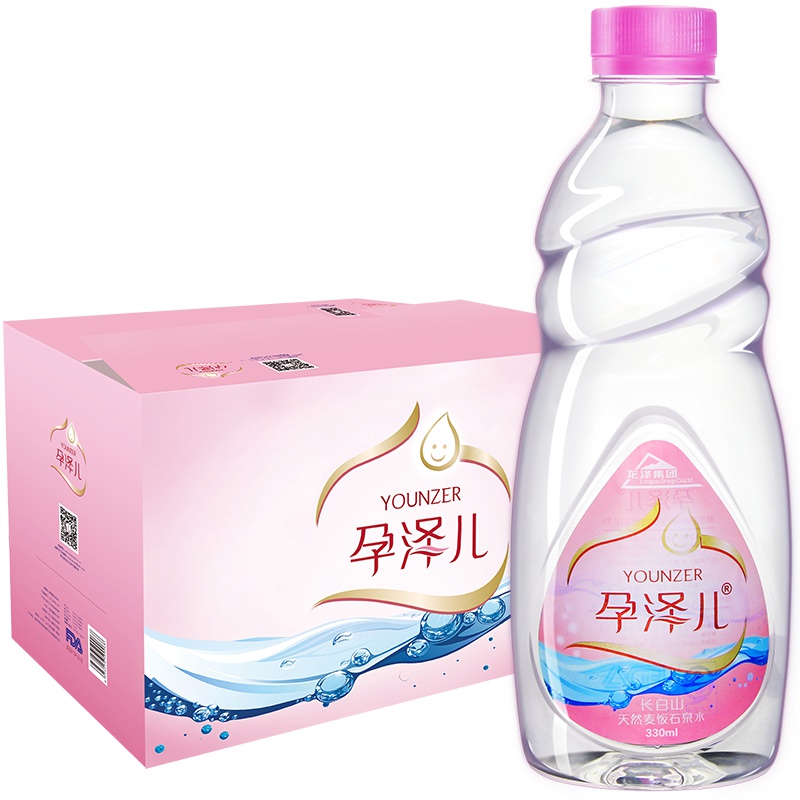 孕泽儿长白山天然麦饭石泉水330ml*24瓶/箱