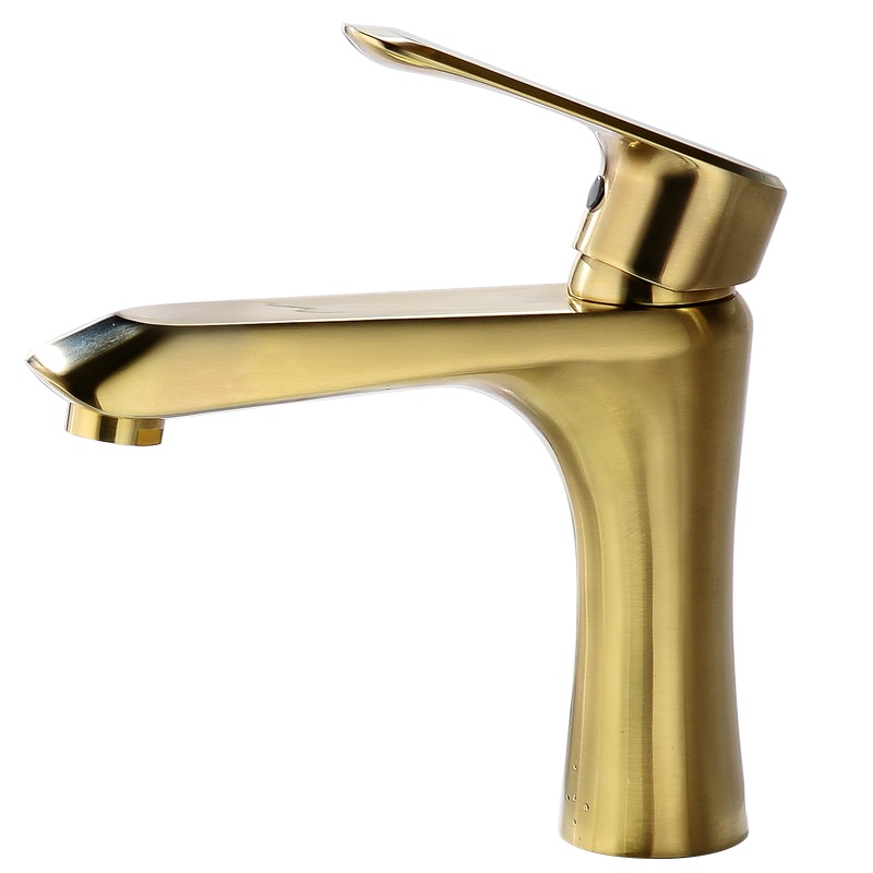 心海伽蓝(SHKL)卫浴轻奢金色水龙头台下盆面盆单把单孔龙头卫生间家用冷热陶瓷片阀芯龙头铜 单个金色龙头