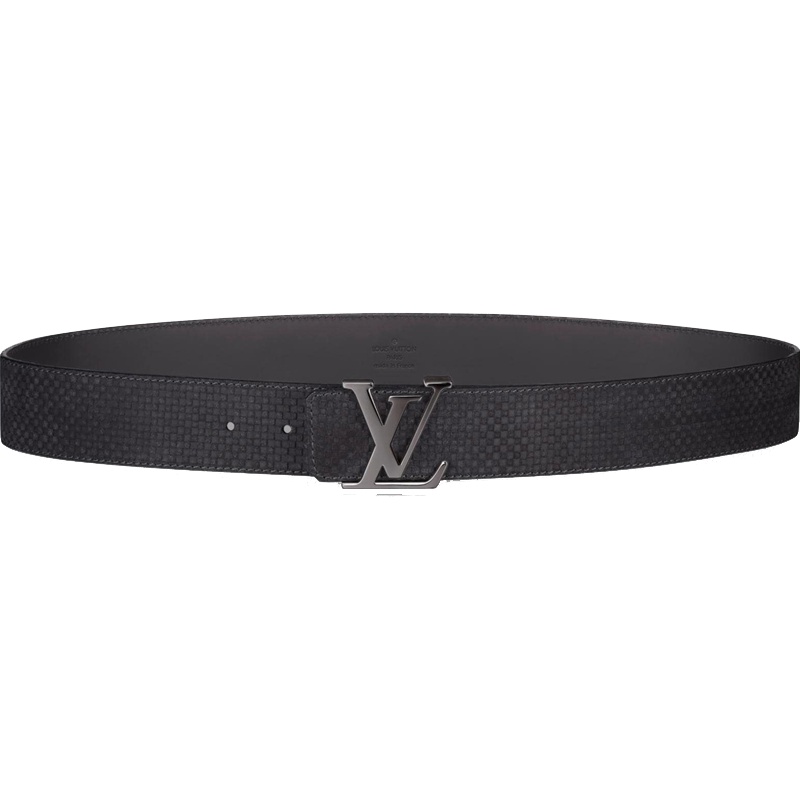 海外直邮LV路易威登男士腰带绒面小牛皮褐色40毫米宽银光扣皮带M6875U