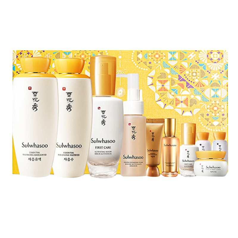 韩国雪花秀(Sulwhasoo)滋盈肌本全明星10件套 水乳液面霜精华眼霜洗面奶 护肤套装礼盒 温和修护补水 男女通用