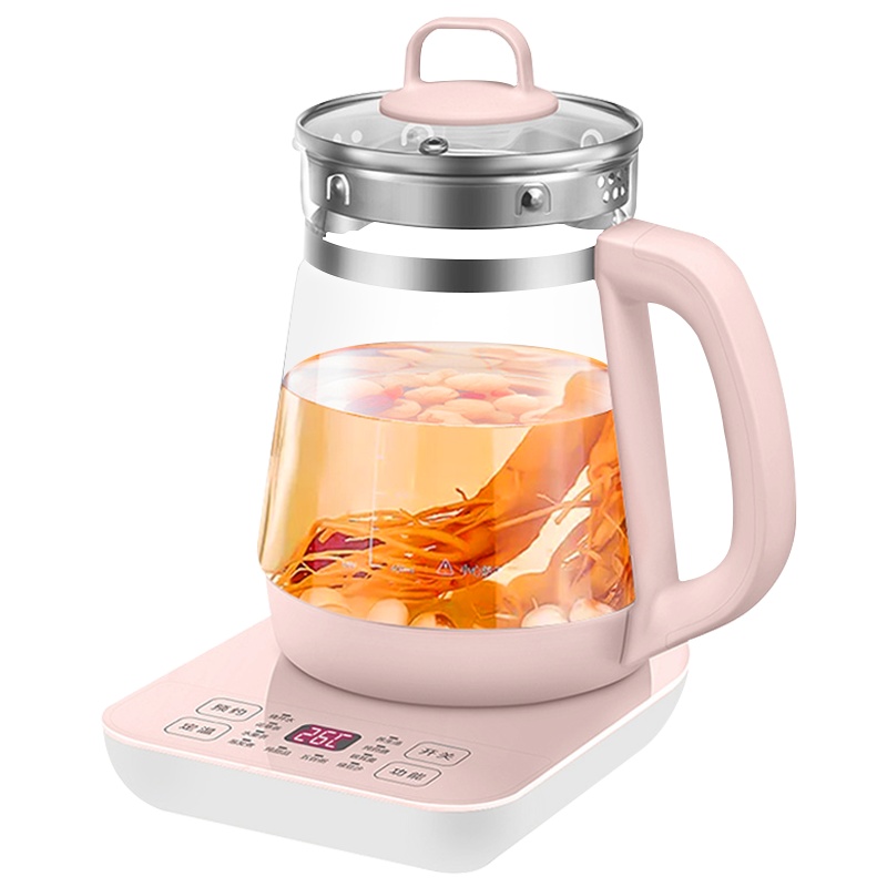 美的养生壶MK-YS12Colour101 1.2L容量 不锈钢发热盘 小容量杯身 12大养生功能 派博玻璃壶身