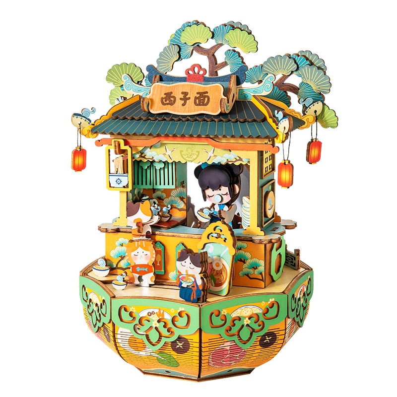 若态若来diy手工nanci八音盒拼装立体3d模型音乐盒生日礼物女 西子面