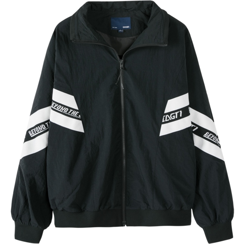 【满198减100预估价：69】森马2020春季新款男士外套潮流拼接立领夹克帅气宽松上衣棒球服男