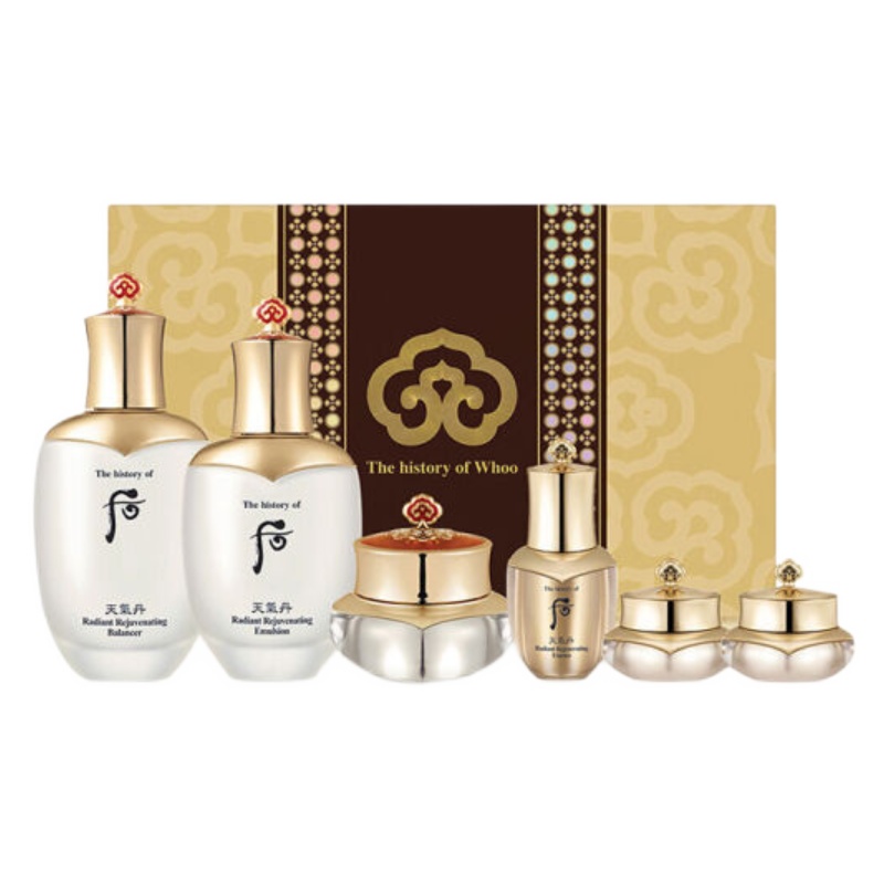 后（The history of Whoo）天气丹花献光彩紧颜6件套 化妆品套装礼盒 (308ML)