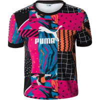 PUMA彪马 2019新款 女子拼接运动T恤 透气轻便休闲圆领短袖上衣 579585